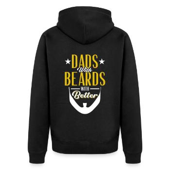 Beards Saying Funny Beard Gift Beard - Unisex Premium Organic Zip Hoodie - black - Back - Nico (187cm)