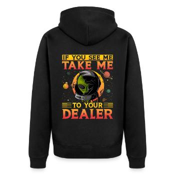If you see me take me to your Dealer - Unisex Premium Organic Zip Hoodie - black - Back - Nico (187cm)