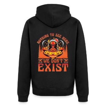 Rien à voir ici nous n’existons pas - Veste à capuche bio Premium Unisexe - noir - Dos - Nico (187cm)