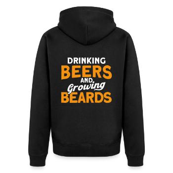 Beards Saying Funny Beard Gift Beard - Unisex Premium Organic Zip Hoodie - black - Back - Nico (187cm)