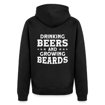 Beards Saying Funny Beard Gift Beard - Unisex Premium Organic Zip Hoodie - black - Back - Nico (187cm)