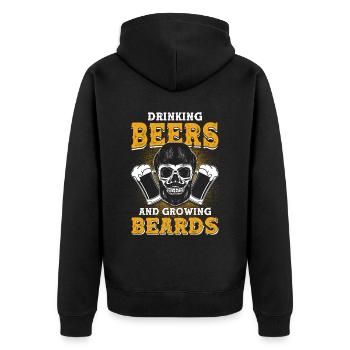 Beards Saying Funny Beard Gift Beard - Unisex Premium Organic Zip Hoodie - black - Back - Nico (187cm)