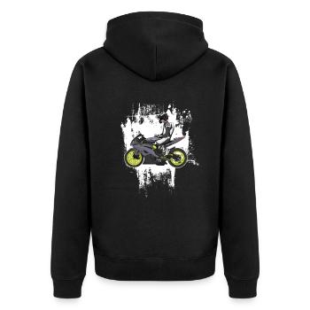 Motorcycle Lifestyle / Motorcycle / Motorcycles biker - Unisex Premium Organic Zip Hoodie - black - Back - Nico (187cm)