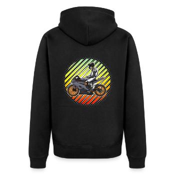 Motorcycle Lifestyle / Motorcycle / Motorcycles biker - Unisex Premium Organic Zip Hoodie - black - Back - Nico (187cm)