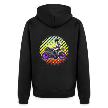 Motorcycle Lifestyle / Motorcycle / Motorcycles biker - Unisex Premium Organic Zip Hoodie - black - Back - Nico (187cm)