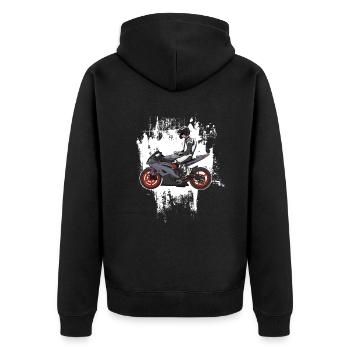 Motorcycle Lifestyle / Motorcycle / Motorcycles biker - Unisex Premium Organic Zip Hoodie - black - Back - Nico (187cm)