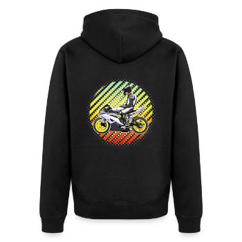 Motorcycle Lifestyle / Motorcycle / Motorcycles biker - Unisex Premium Organic Zip Hoodie - black - Back - Nico (187cm)