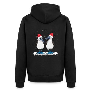 Oiseaux de mer à pieds bleus - Veste à capuche bio Premium Unisexe - noir - Dos - Nico (187cm)