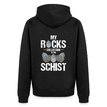 Recherche sur les roches et conception de roches à quartz - Veste à capuche bio Premium Unisexe - noir - Dos - Nico (187cm)