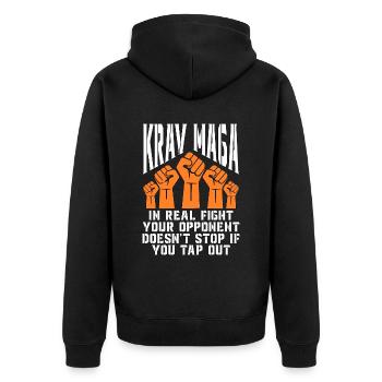Krav Maga dans le vrai combat votre combattant de sports de combat - Veste à capuche bio Premium Unisexe - noir - Dos - Nico (187cm)