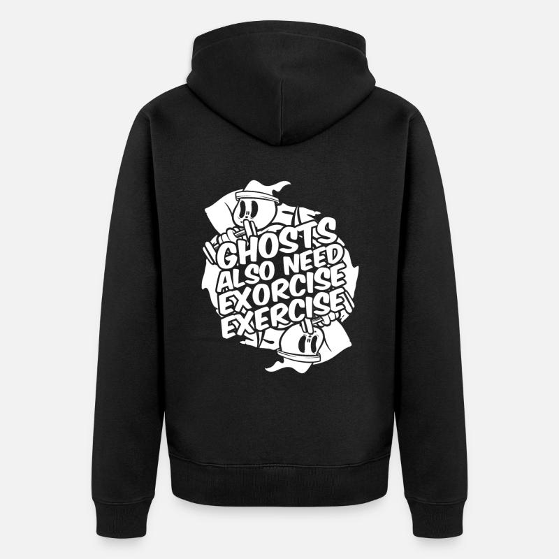 Halloween Komisch - Unisex Premium Bio Zip Hoodie - Schwarz