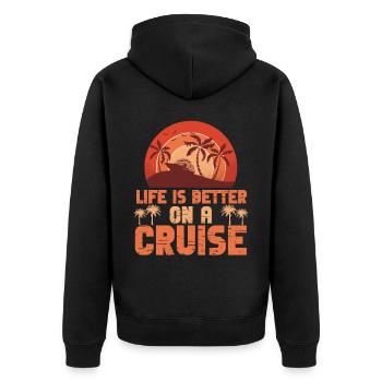 Croisière Vacances Rétro Life Est - Veste à capuche bio Premium Unisexe - noir - Dos - Nico (187cm)