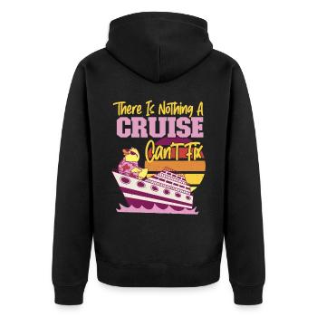 Cruise Ship Vacation There Is - Unisex Premium Organic Zip Hoodie - black - Back - Nico (187cm)