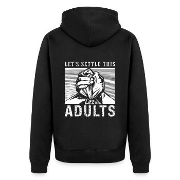 Arm Wrestling Let's Settle Like Arm Sport Wrestler - Unisex Premium Organic Zip Hoodie - black - Back - Nico (187cm)