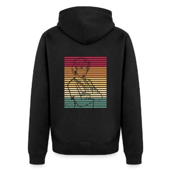 Krankenschwester - Unisex Premium Bio Zip Hoodie - Schwarz - Hinten - Nico (187cm)