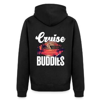 Cruise Ship Vacation Friends Girl - Unisex Premium Organic Zip Hoodie - black - Back - Nico (187cm)