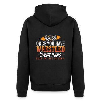 Arm Wrestling Once You Have Muscle Sports Wrestler - Unisex Premium Organic Zip Hoodie - black - Back - Nico (187cm)