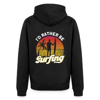 Surf Sport Planche de surf Ocean Sunshine Surfer - Veste à capuche bio Premium Unisexe - noir - Dos - Nico (187cm)