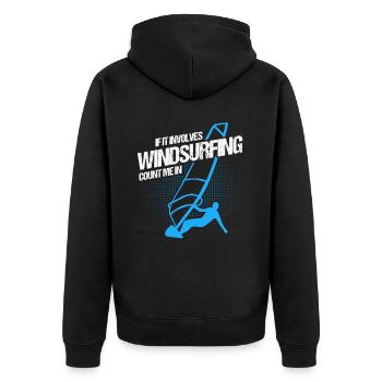 Windsurfen Surfboard Kite Geschenk Für Windsurfer - Unisex Premium Bio Zip Hoodie - Schwarz - Hinten - Nico (187cm)