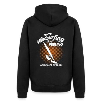 Windsurfen Surfboard Kite Geschenk Für Windsurfer - Unisex Premium Bio Zip Hoodie - Schwarz - Hinten - Nico (187cm)