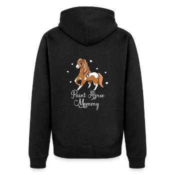 Pferdeliebhaber - Paint Horse Mommy - Unisex Premium Bio Zip Hoodie - Schwarz - Hinten - Nico (187cm)