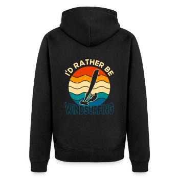 Windsurfen Surfboard Kite Geschenk Für Windsurfer - Unisex Premium Bio Zip Hoodie - Schwarz - Hinten - Nico (187cm)