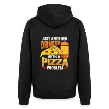 Juste un autre buveur avec un problème de pizza Design - Veste à capuche bio Premium Unisexe - noir - Dos - Nico (187cm)