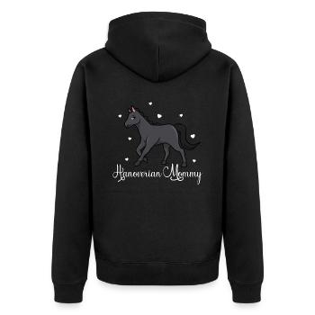 Pferdeliebhaber - Hanoverian Mommy - Unisex Premium Bio Zip Hoodie - Schwarz - Hinten - Nico (187cm)