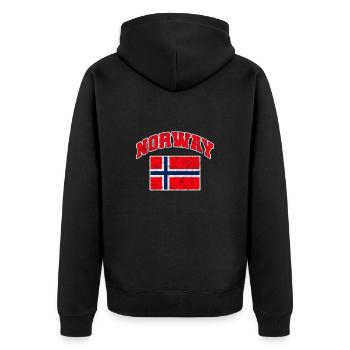 Norwegen Skandinavien Norge Norweger Geschenk - Unisex Premium Bio Zip Hoodie - Schwarz - Hinten - Nico (187cm)