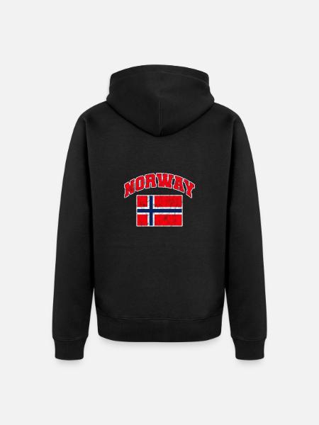 Norway Scandinavia Norge Norwegian Gift - Unisex Premium Organic Zip Hoodie - black