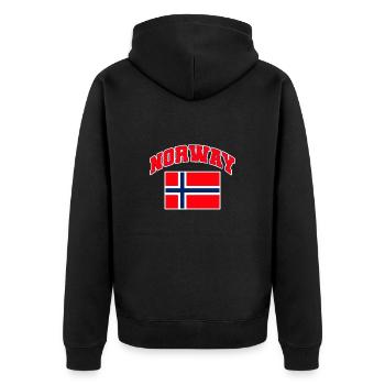 Norwegen - Unisex Premium Bio Zip Hoodie - Schwarz - Hinten - Nico (187cm)