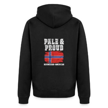 Norwegen Skandinavien Norge Norweger Geschenk - Unisex Premium Bio Zip Hoodie - Schwarz - Hinten - Nico (187cm)