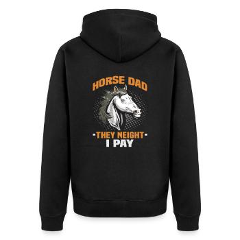 Design équestre et équestre pour les amoureux des chevaux - Veste à capuche bio Premium Unisexe - noir - Dos - Nico (187cm)