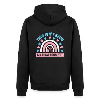 Bisexuell Transgender Pride Day LGBT - Unisex Premium Bio Zip Hoodie - Schwarz - Hinten - Nico (187cm)