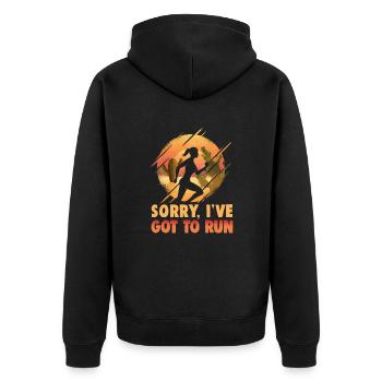 Running Marathon Runner Running - Unisex Premium Organic Zip Hoodie - black - Back - Nico (187cm)