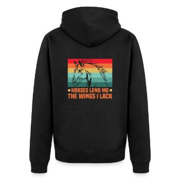 Design équestre et équestre pour les amoureux des chevaux - Veste à capuche bio Premium Unisexe - noir - Dos - Nico (187cm)