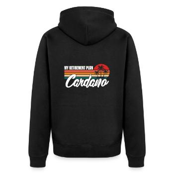Pension de retraite Cardano Pension pensionné Cadeau - Veste à capuche bio Premium Unisexe - noir - Dos - Nico (187cm)