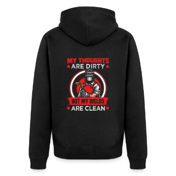 Conception de slogan de soudeur pour les métallurgistes - Veste à capuche bio Premium Unisexe - noir - Dos - Nico (187cm)
