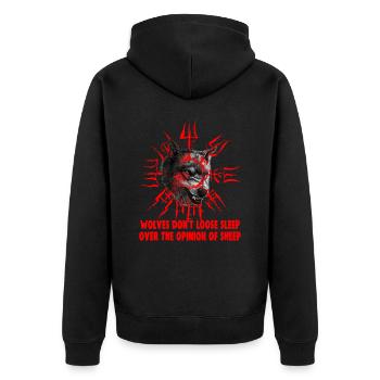 Vegvisir Odin mit Hugin und Munin - Wikinger - Unisex Premium Bio Zip Hoodie - Schwarz - Hinten - Nico (187cm)