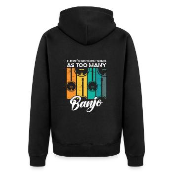 Viele - Unisex Premium Bio Zip Hoodie - Schwarz - Hinten - Nico (187cm)