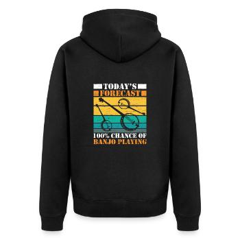 Heute Prognose Banjo Musiker Gitarre Spielen - Unisex Premium Bio Zip Hoodie - Schwarz - Hinten - Nico (187cm)