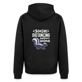 Skunk - Unisex Premium Organic Zip Hoodie - black - Back - Nico (187cm)