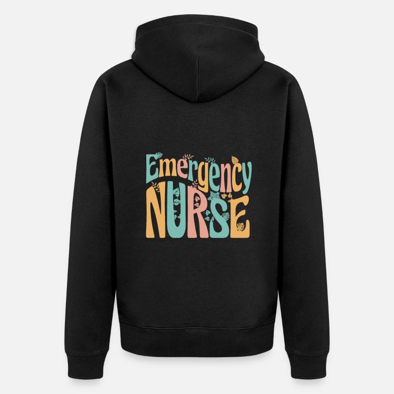 Krankenpflegerin - Infirmière d’urgence - Veste à capuche bio Premium Unisexe - noir