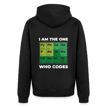 Programmer - I am the one who codes - Unisex Premium Organic Zip Hoodie - black - Back - Nico (187cm)