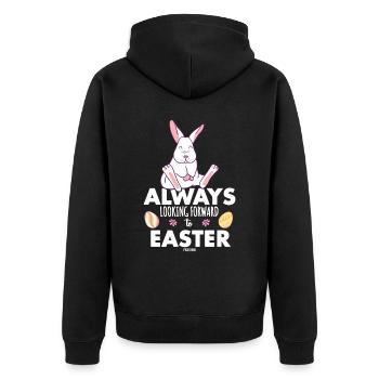 Lapin de Pâques Lapin de Pâques Cadeau - Veste à capuche bio Premium Unisexe - noir - Dos - Nico (187cm)