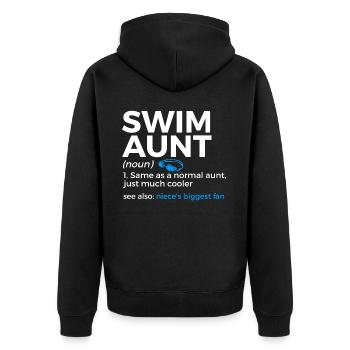 Schwimmer Schwimmen Spruch - Unisex Premium Bio Zip Hoodie - Schwarz - Hinten - Nico (187cm)