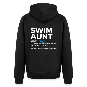 Schwimmer Schwimmen Spruch - Unisex Premium Bio Zip Hoodie - Schwarz - Hinten - Nico (187cm)