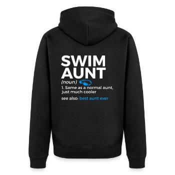 Schwimmer Schwimmen Spruch - Unisex Premium Bio Zip Hoodie - Schwarz - Hinten - Nico (187cm)