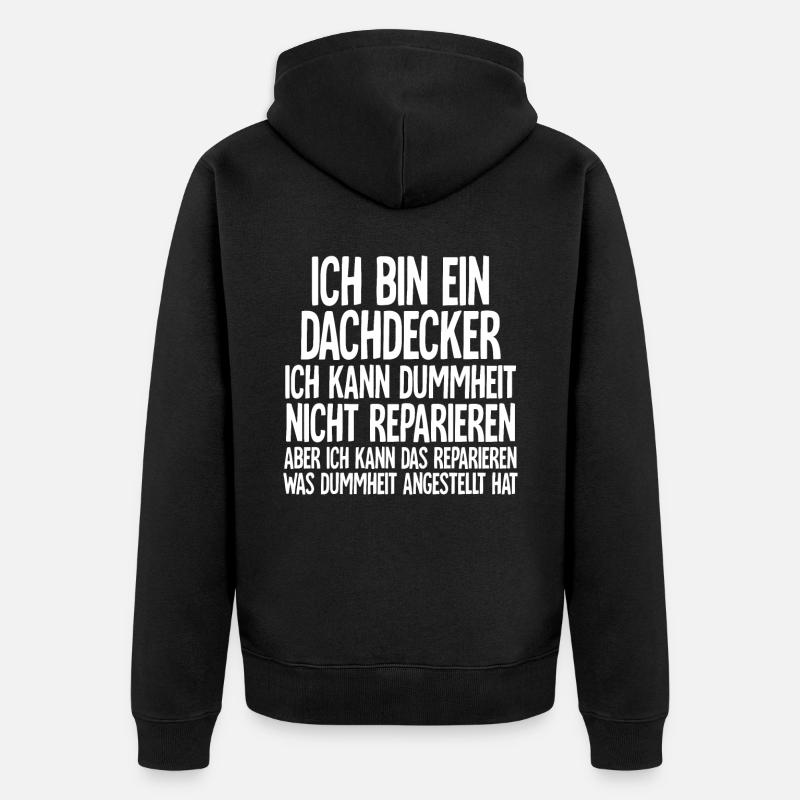 Dachdecker - Unisex Premium Bio Zip Hoodie - Schwarz
