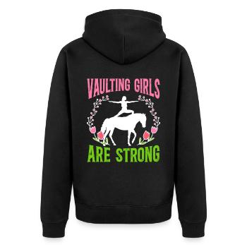 Les filles de saut sont fortes en voltige équestre - Veste à capuche bio Premium Unisexe - noir - Dos - Nico (187cm)